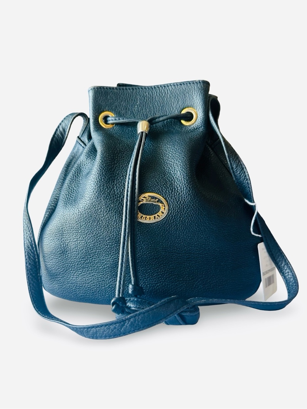 Longchamp Black Pebbled Leather Drawstring Bucket Bag – Gently Used